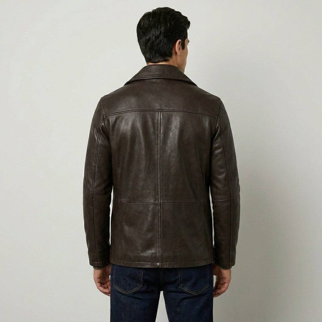 Strellson Foster Leather Peacoat Jacket