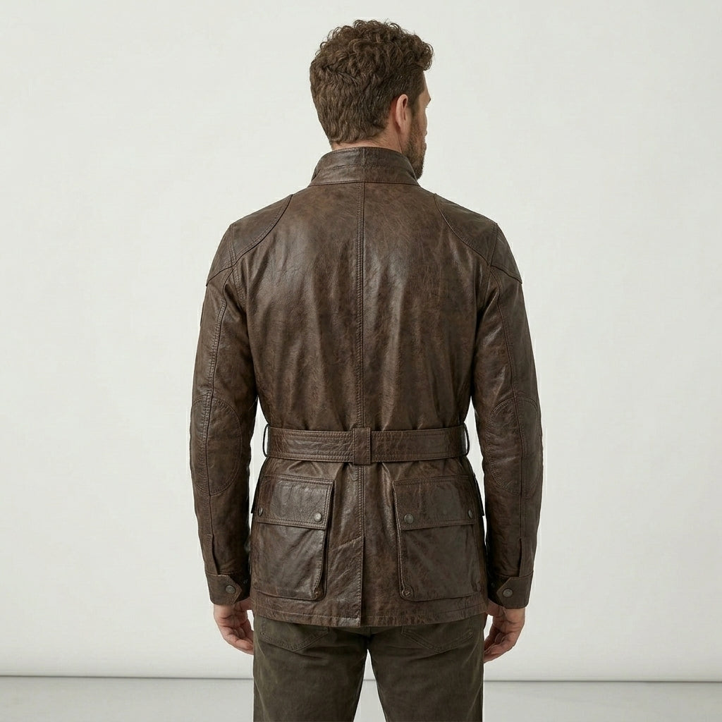 Men’s Trialmaster Panther Leather Biker Jacket