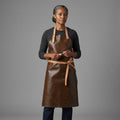 Dark Brown Distressed Leather Apron