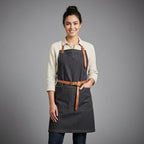 Denim Apron with Adjustable Leather Straps