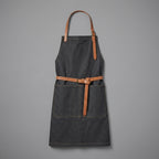 Denim Apron with Adjustable Leather Straps