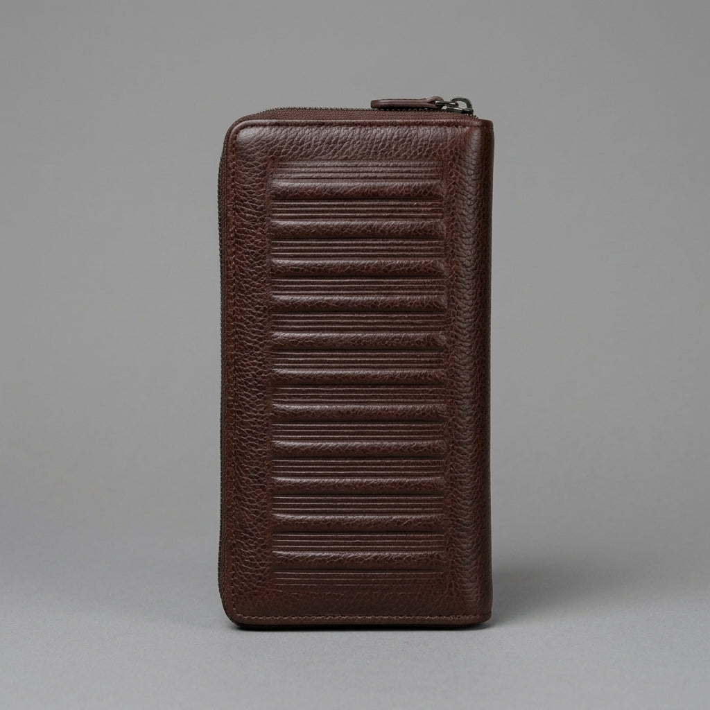 Elegant Brown Leather Clutch Bag for Women
