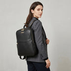 Elite Black Leather Backpack