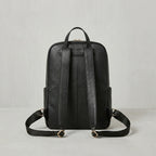 Elite Black Leather Backpack