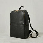 Elite Black Leather Backpack