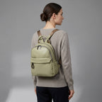 Beige Genuine Leather Backpack for Women