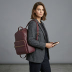 Maroon Luxe Leather Backpack for Women