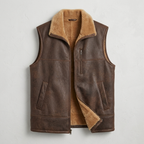 Men’s Shearling Fur Flight Pilot Vest – WW2 Sheepskin Aviator Gilet