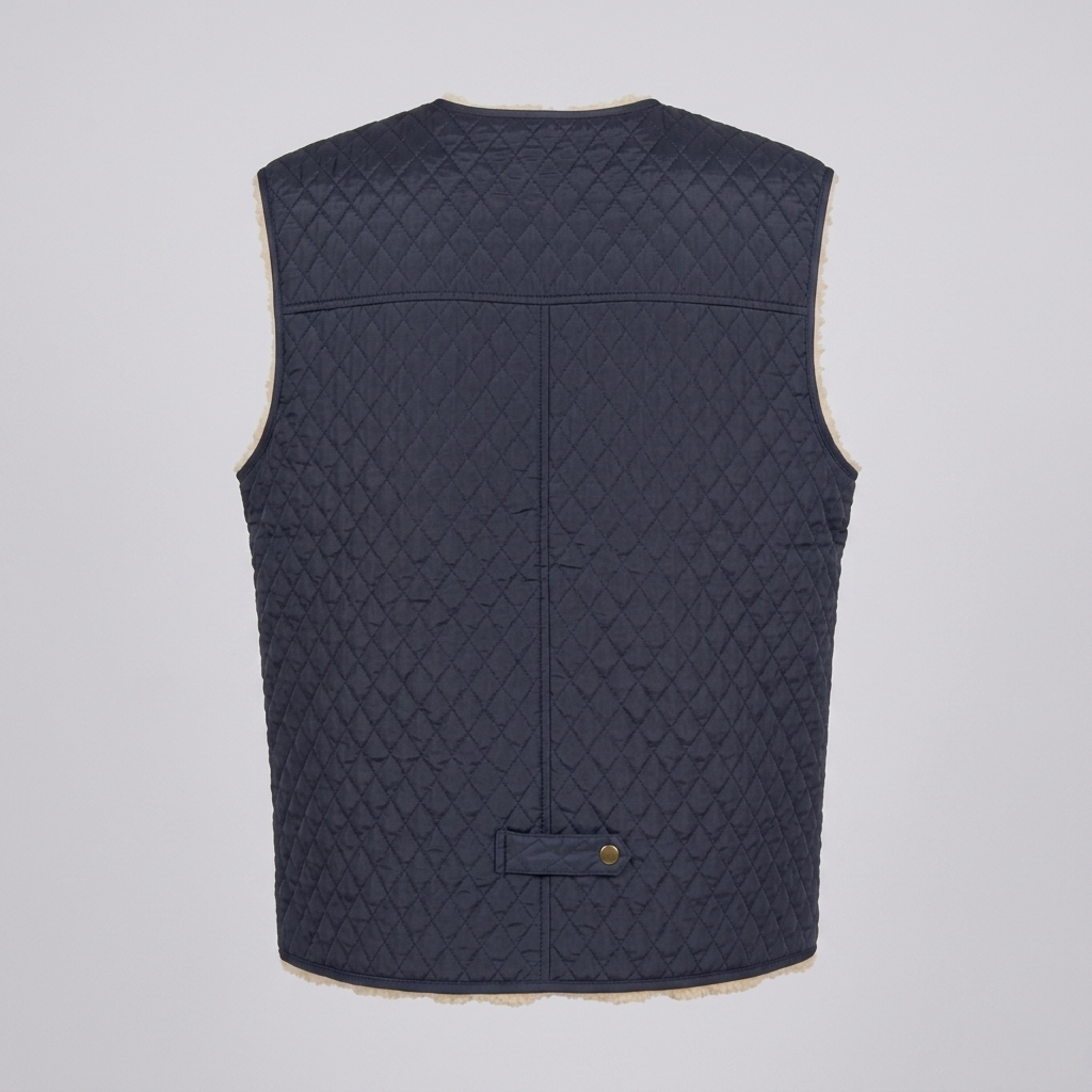 Men’s Rancher Western Sheepskin Vest with Quilted Design – Premium Winter Gilet