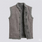 Men’s Tuscany V-Collar Shearling Leather Fur Vest – Premium Winter Gilet