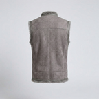 Men’s Tuscany V-Collar Shearling Leather Fur Vest – Premium Winter Gilet