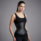 Genuine Leather Steel Boned Heavy-Duty Underbust Waist Trainer Corset