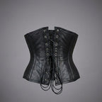 Genuine Leather Steel Boned Heavy-Duty Underbust Waist Trainer Corset
