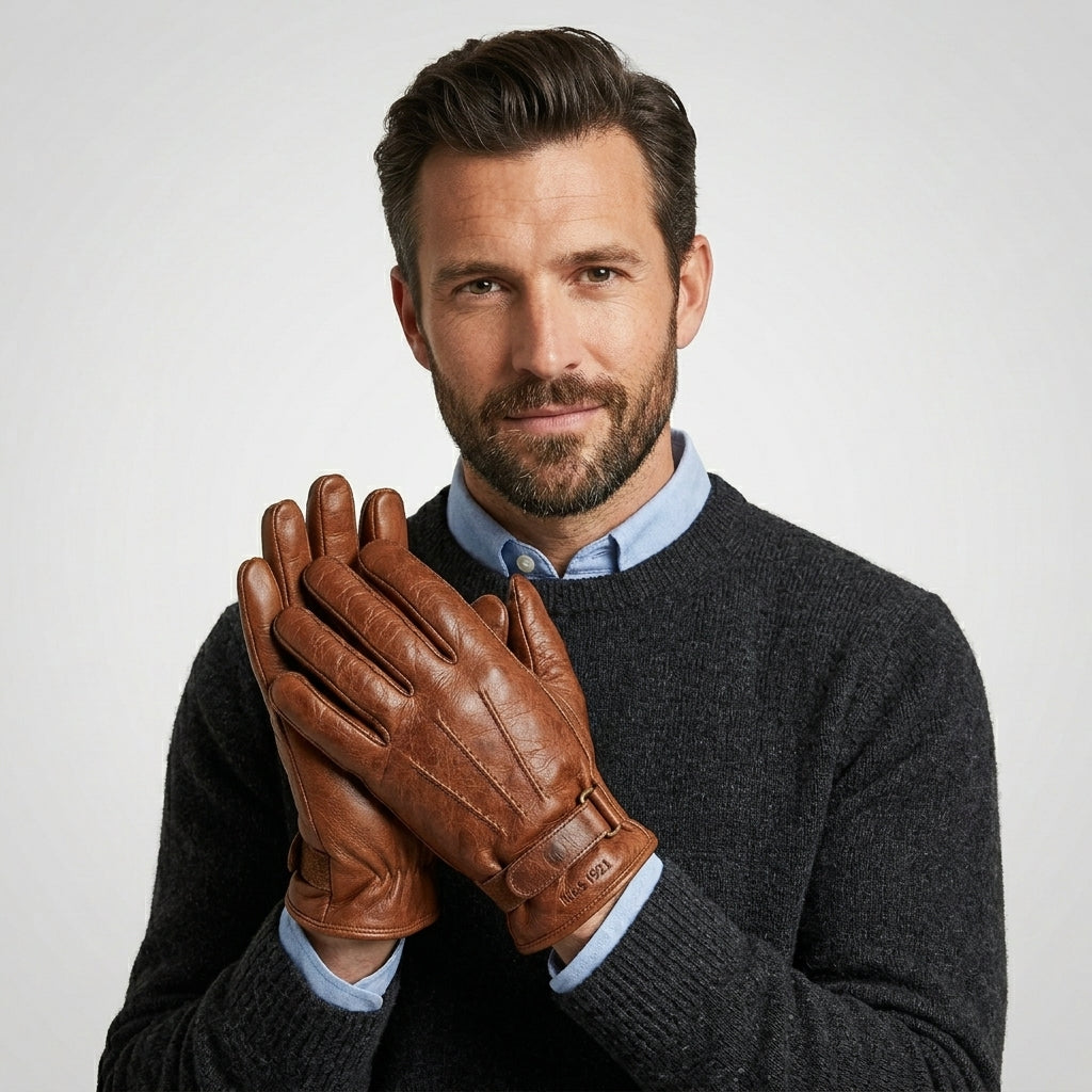Marks & Spencer Brown Leather Gloves with Elasticated Wrist