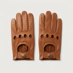 Men’s Cognac Leather Driving Gloves – Handcrafted Classic Motoring Style