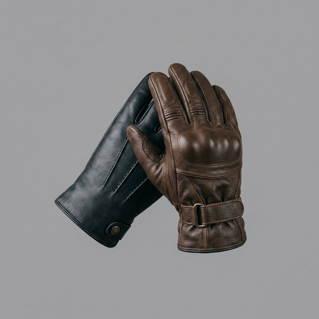 Men’s Cognac Leather Driving Gloves – Handcrafted Classic Motoring Style