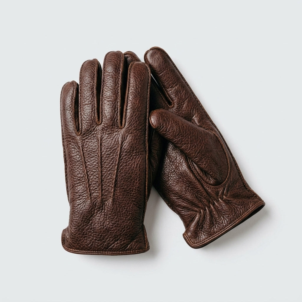 Thomas Riemer Dark Brown Peccary Leather Gloves