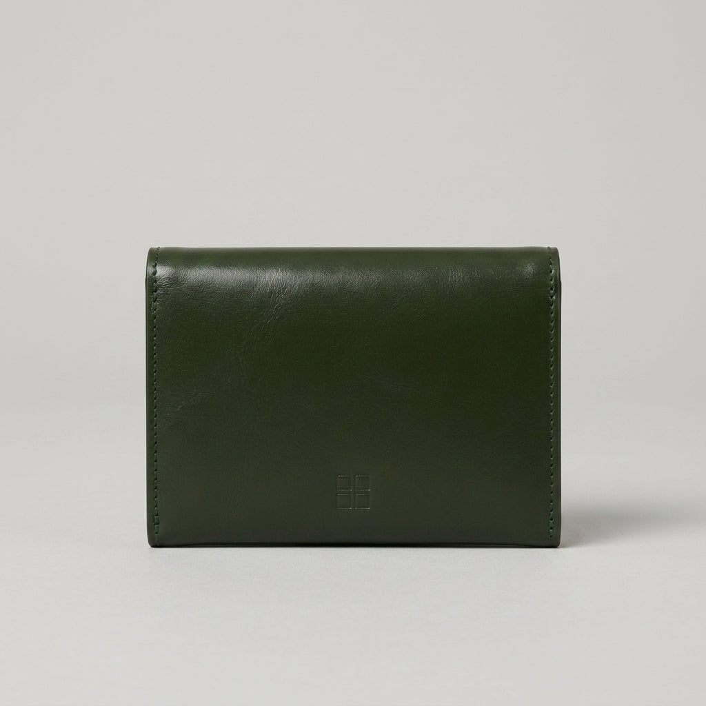 Green Leather Envelope Clutch Bag
