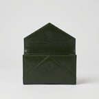 Green Leather Envelope Clutch Bag