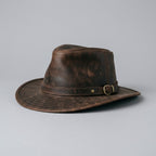 Outback Trading Company River Guide Weathered Brown Leather Hat with Buckle Strap