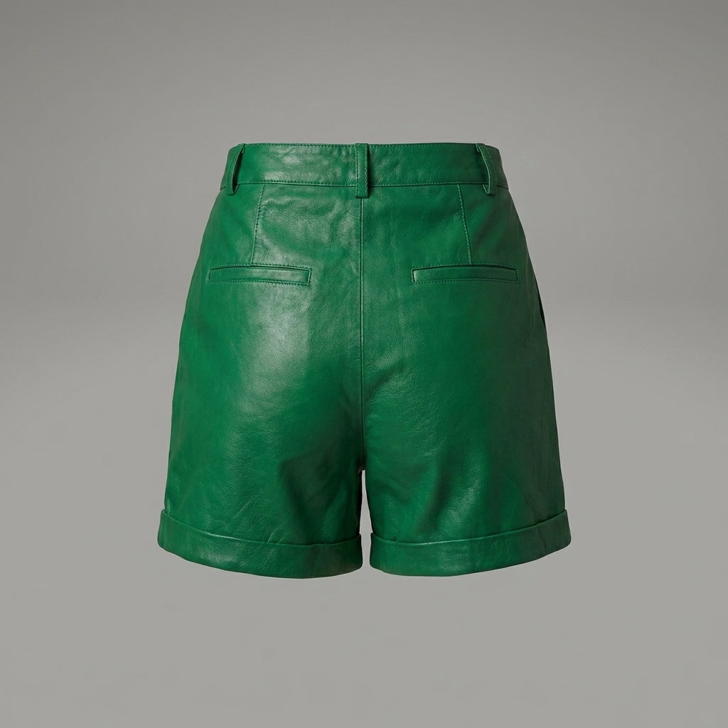 High-Waisted Genuine Leather Shorts for Women