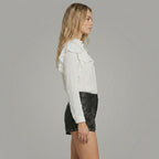 High-Waisted Studded Faux Leather Shorts for Women