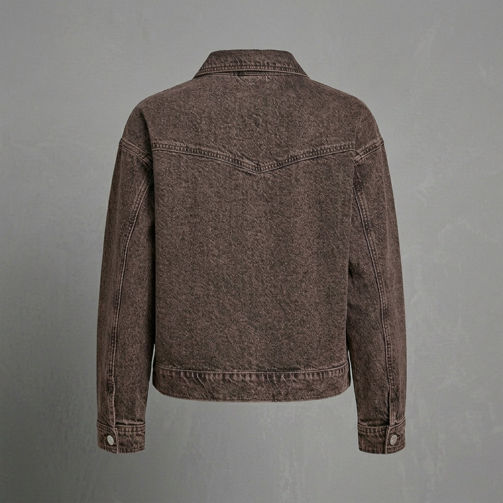 Hot Fudge Brown Denim Trucker Jacket