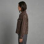 Hot Fudge Brown Denim Trucker Jacket