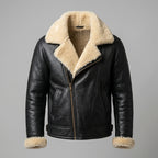 Men’s Short Shearling B-3 Flight Motorcycle Jacket