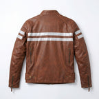 Men’s Red Leather Biker Motorcycle Jacket