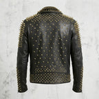 Men’s Black Studded Biker Leather Jacket