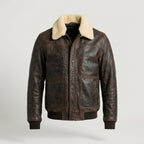 Men’s Classic Shearling Leather Bomber Jacket