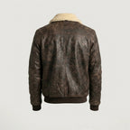 Men’s Classic Shearling Leather Bomber Jacket