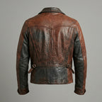 Men’s 1920s Vintage D-Pocket Distressed Leather Jacket