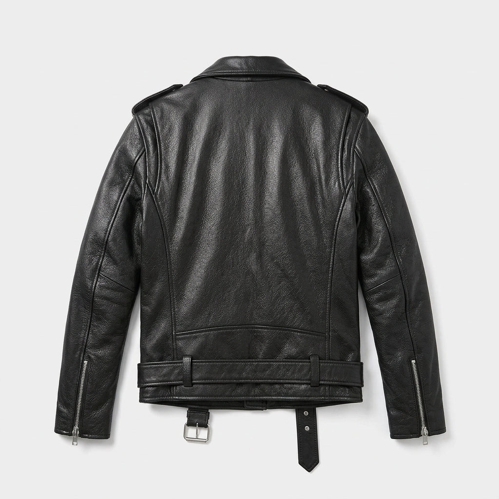 Men’s Black Genuine Leather Biker Jacket