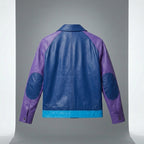 Men’s Blue Cowhide Cafe Racer Leather Jacket