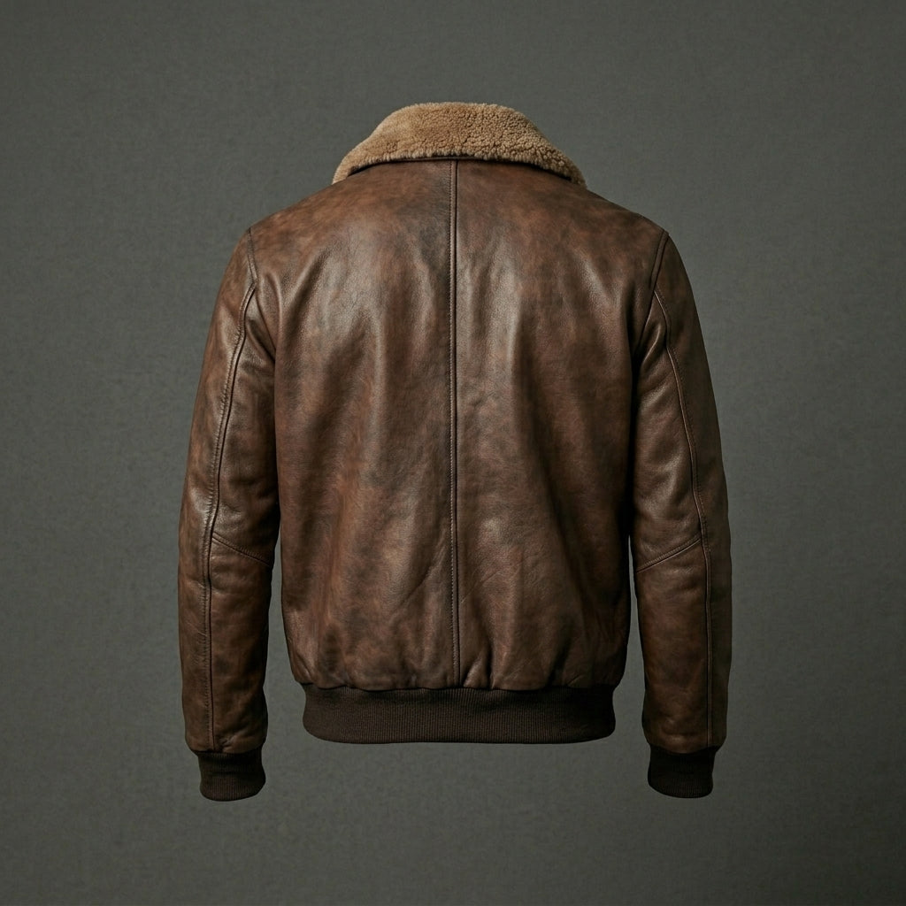 Men’s Chocolate Brown G-1 Leather Bomber Jacket
