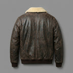 Men’s Vintage A2 Brown Shearling Leather Bomber Jacket