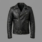 Men’s Asymmetrical Cafe Racer Cowhide Leather Jacket