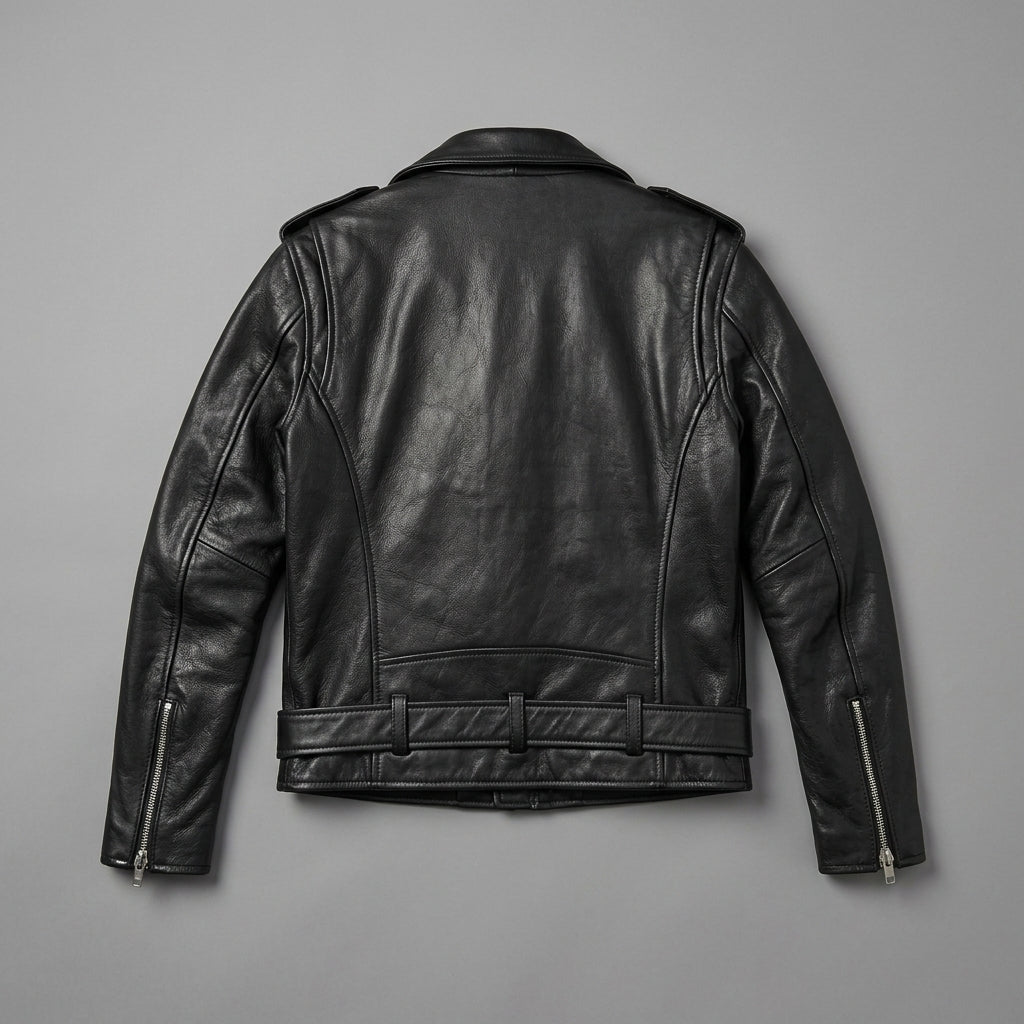 Men’s Asymmetrical Cafe Racer Cowhide Leather Jacket