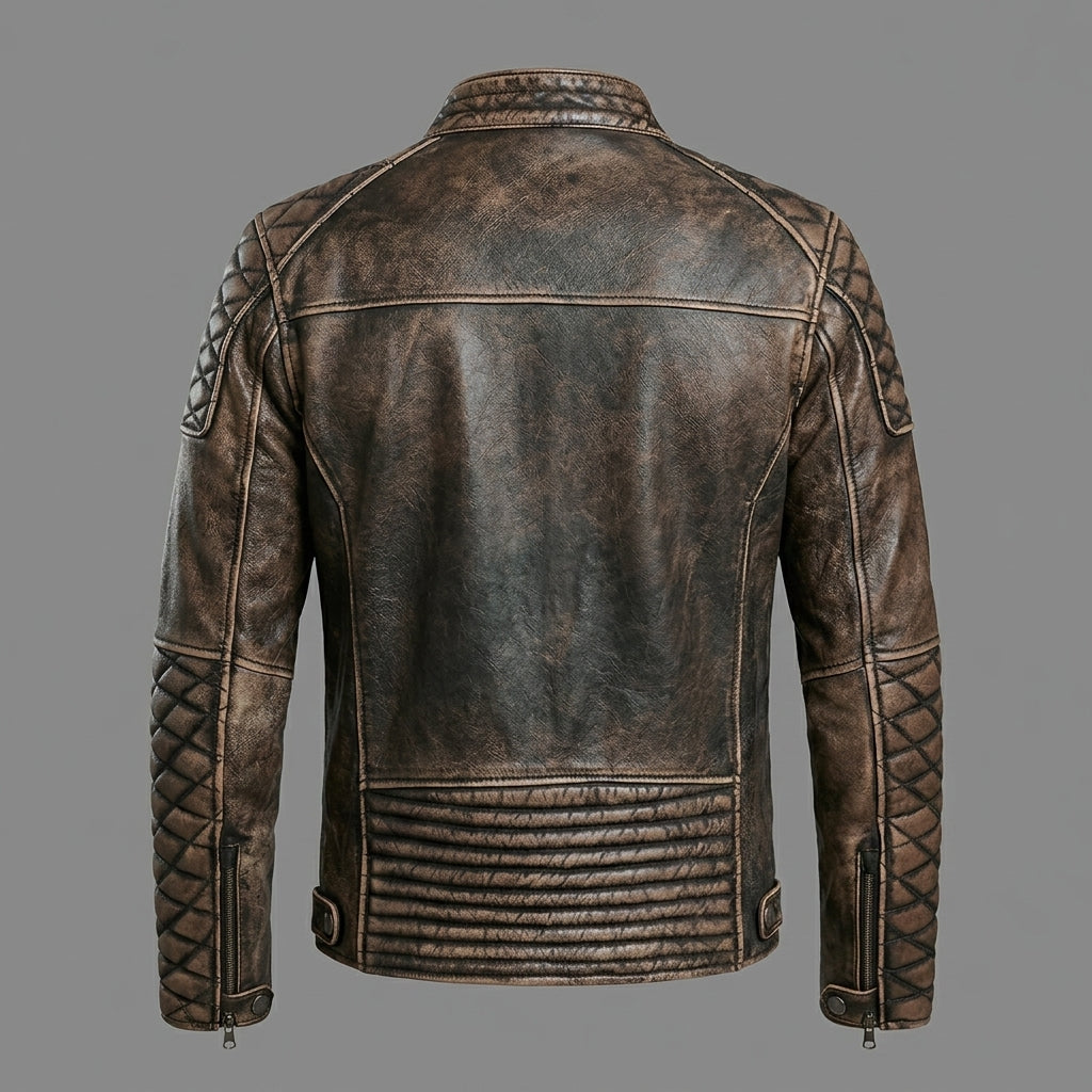 Men’s Vintage Cafe Racer Leather Jacket