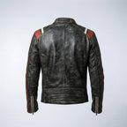 Men’s Vintage Distressed Cafe Racer Leather Jacket