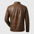 Men’s Vintage Brown Cafe Racer Leather Jacket