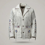 Men’s Cowboy Western Fringe Leather Jacket