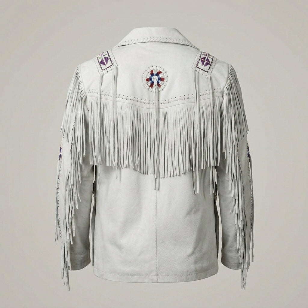 Men’s Cowboy Western Fringe Leather Jacket