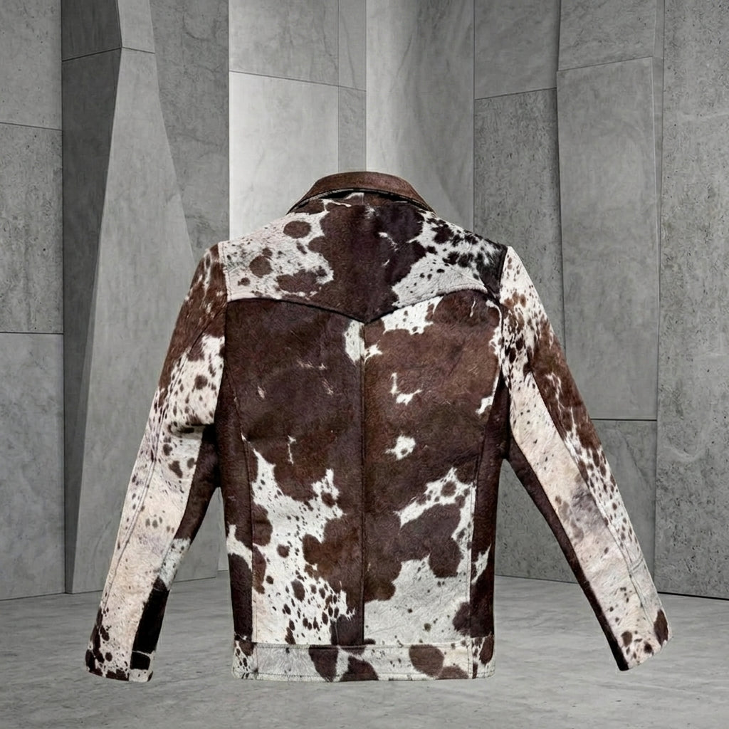 Men’s Natural Cowhide Hair-On Leather Jacket