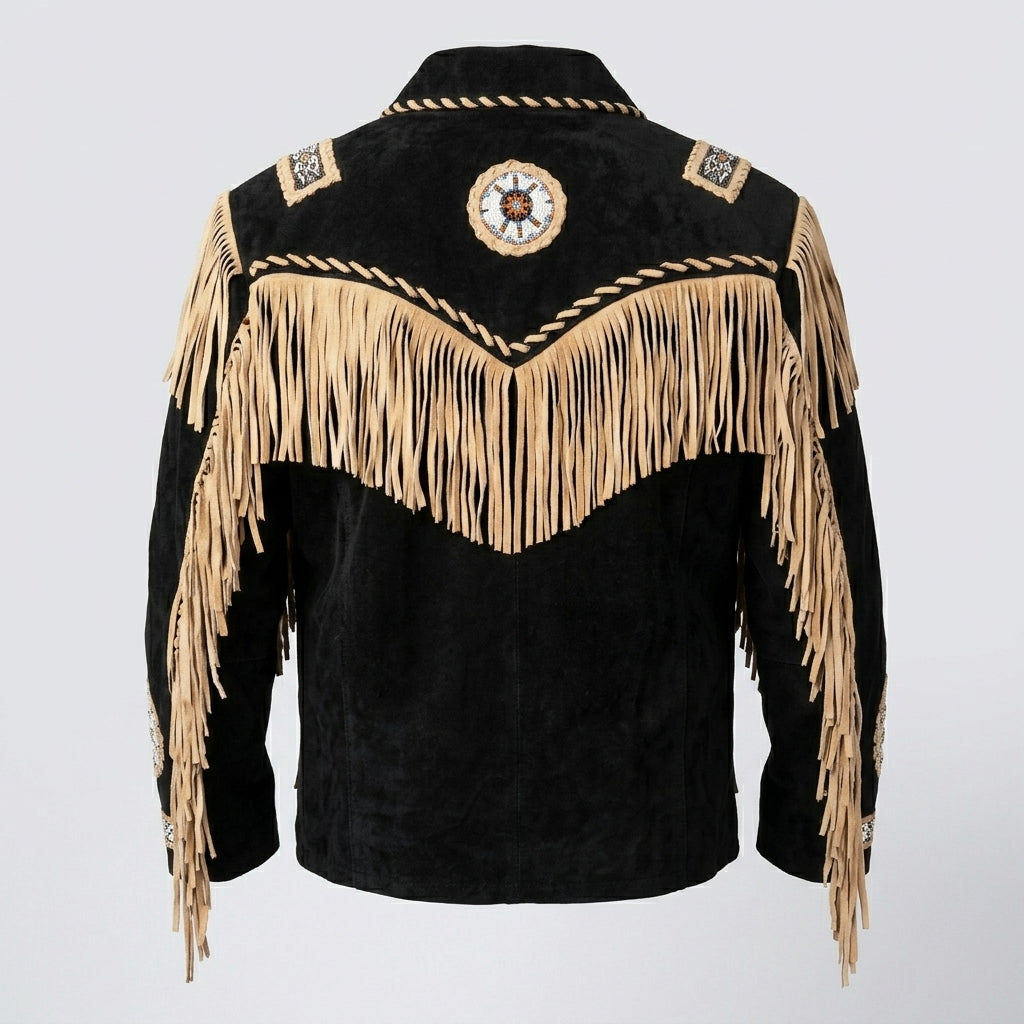 Men’s Black Cowboy Western Leather Jacket