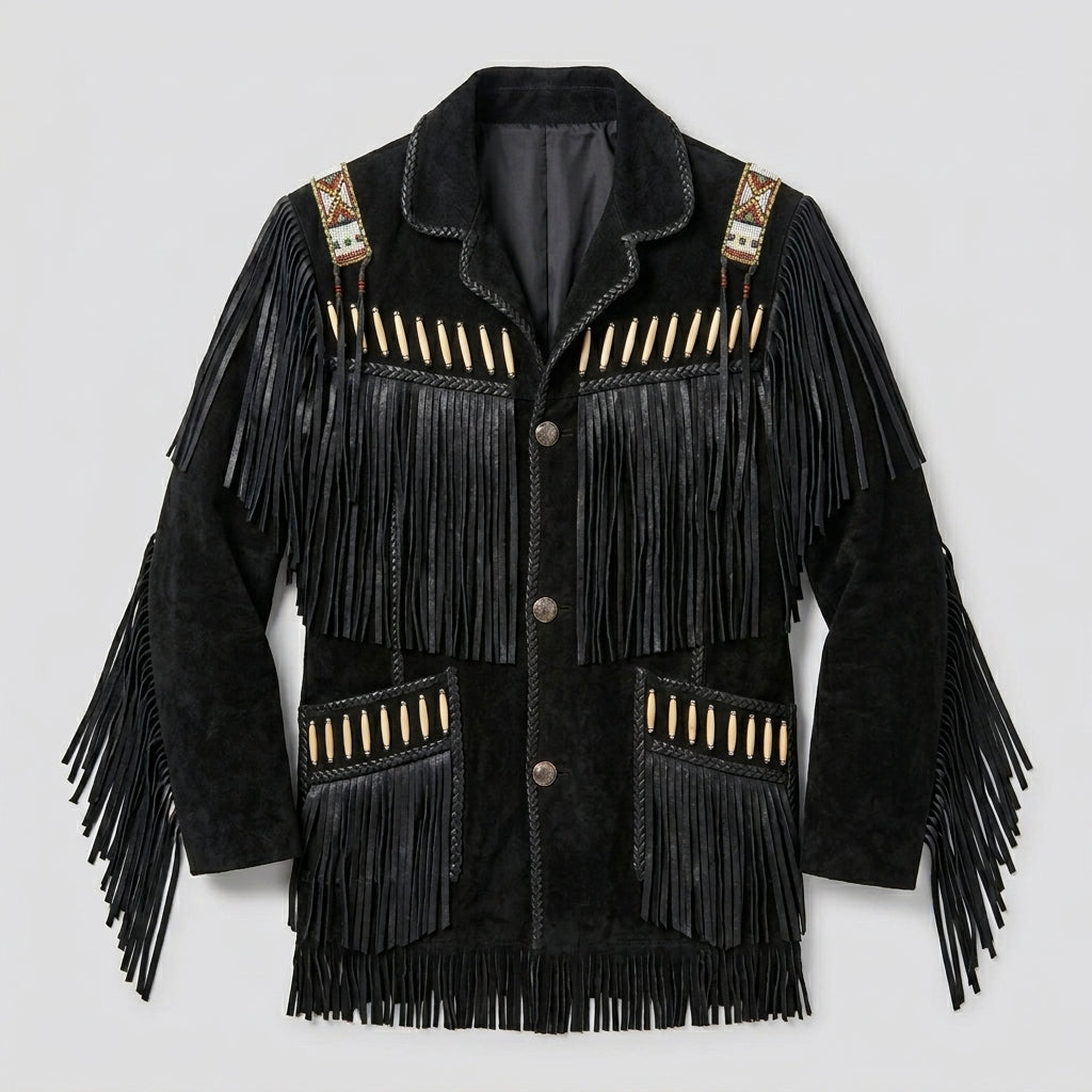 Men’s Black Suede Cowboy Leather jacket