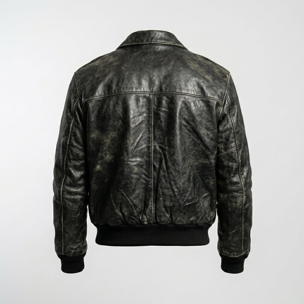 Men’s Vintage Military Flight Leather Jacket