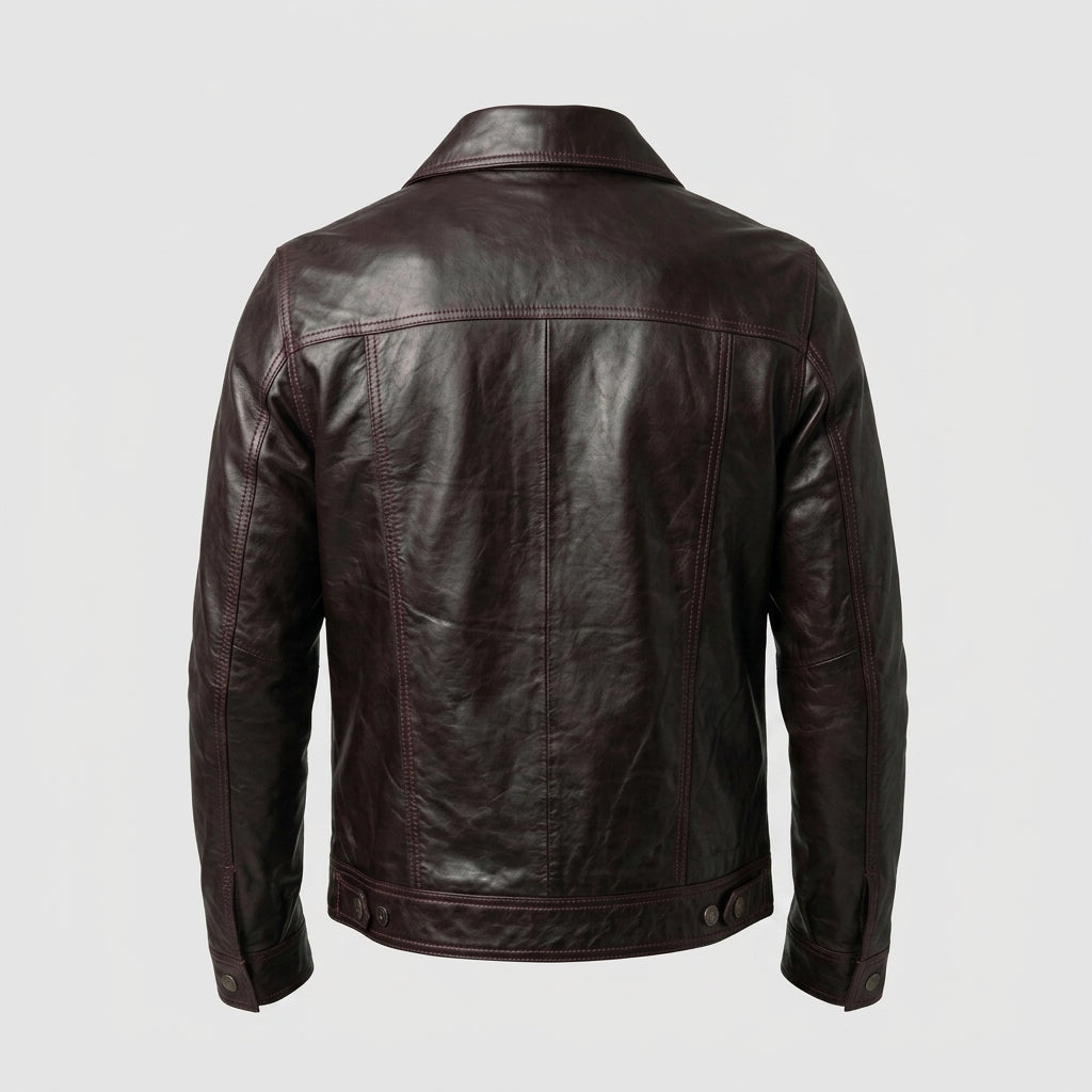 Men’s Classic Leather Harrington Jacket